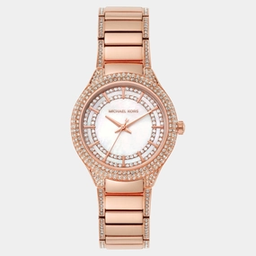 Women Quartz White Dial Analog Stainless Steel Watch MK4656