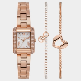 Women Quartz White Dial Analog Stainless Steel Watch MK7512SET
