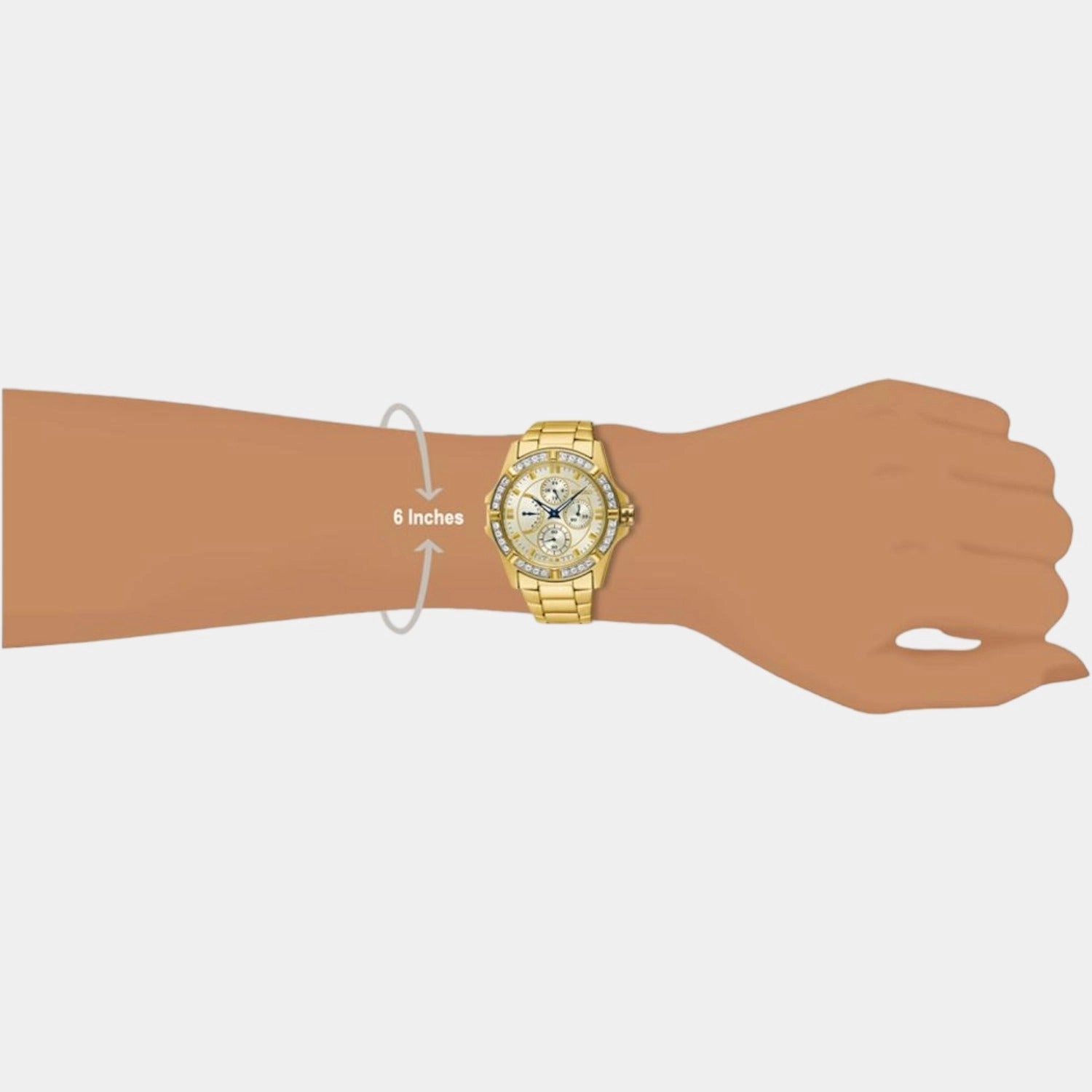 Women Quartz White Dial Multi-Function Metal Watch SRLZ86P1