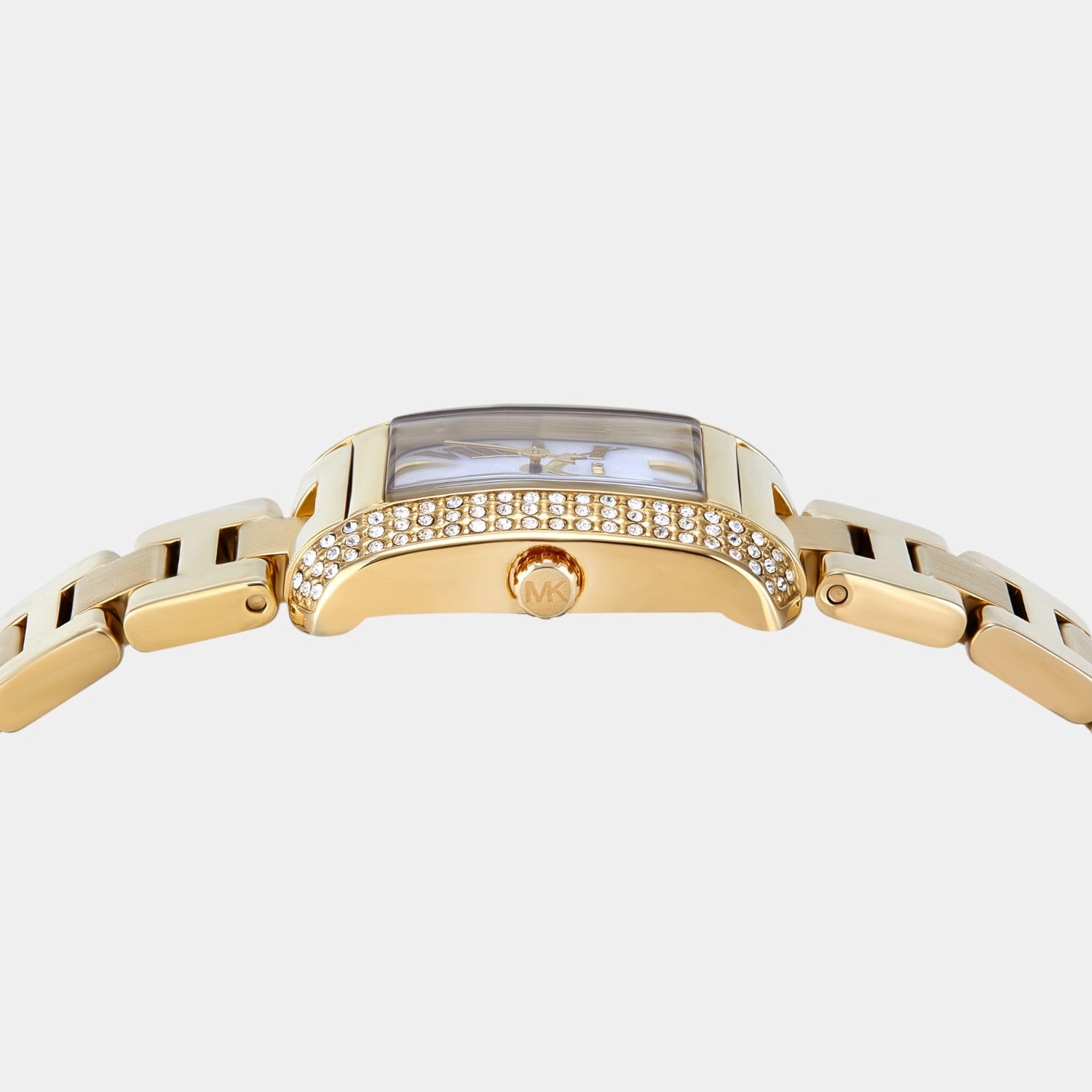 Women Quartz White Mother Of Pearl Dial Analog Stainless Steel Watch MK4867