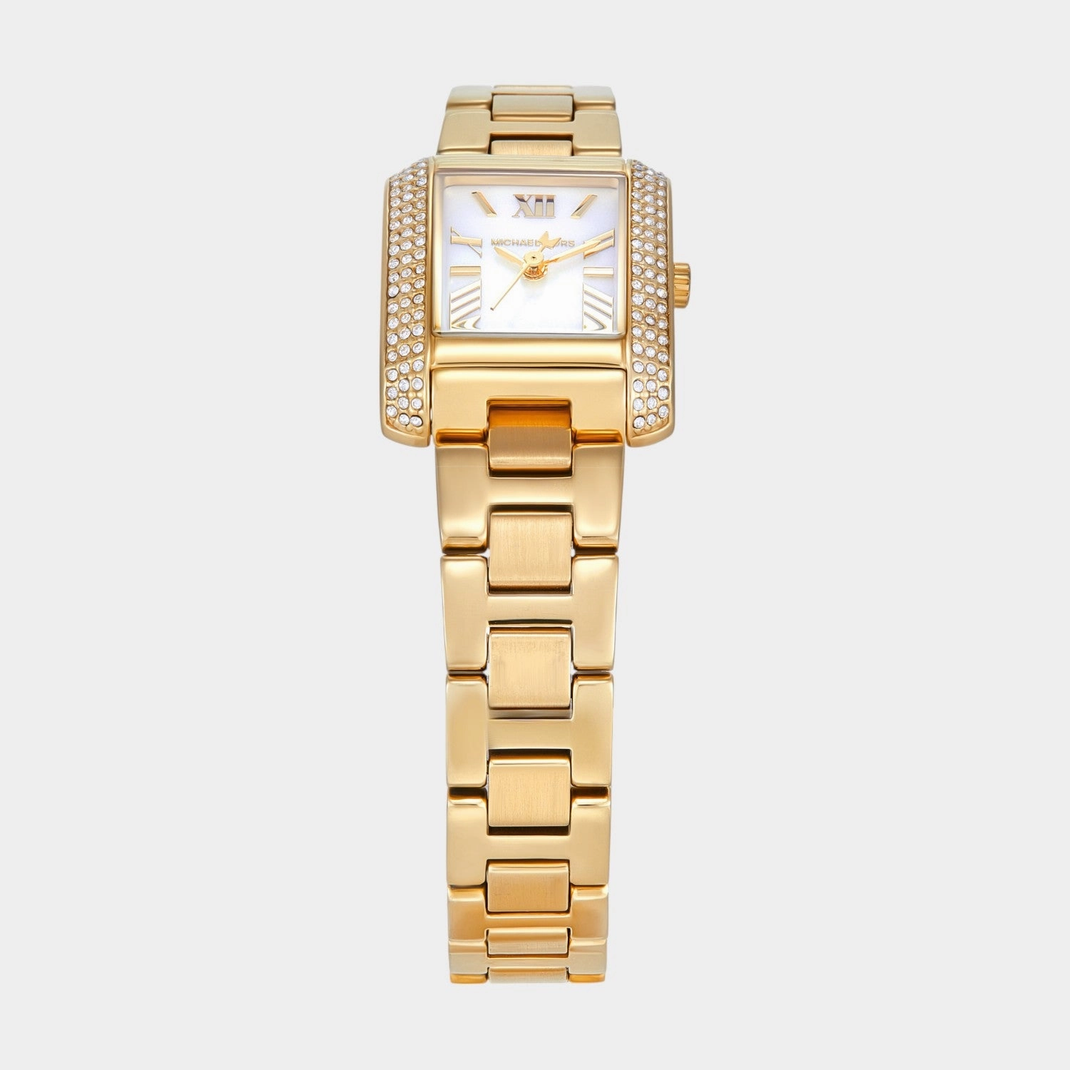 Women Quartz White Mother Of Pearl Dial Analog Stainless Steel Watch MK4867