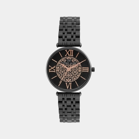 Women's Black Analog Brass Watch 2002F-M0404