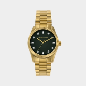 Women's Black Analog Stainless Steel Watch MK7449