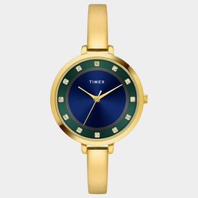 Women's Blue/Green Dial Analog Brass Watch TWEL12827-EX
