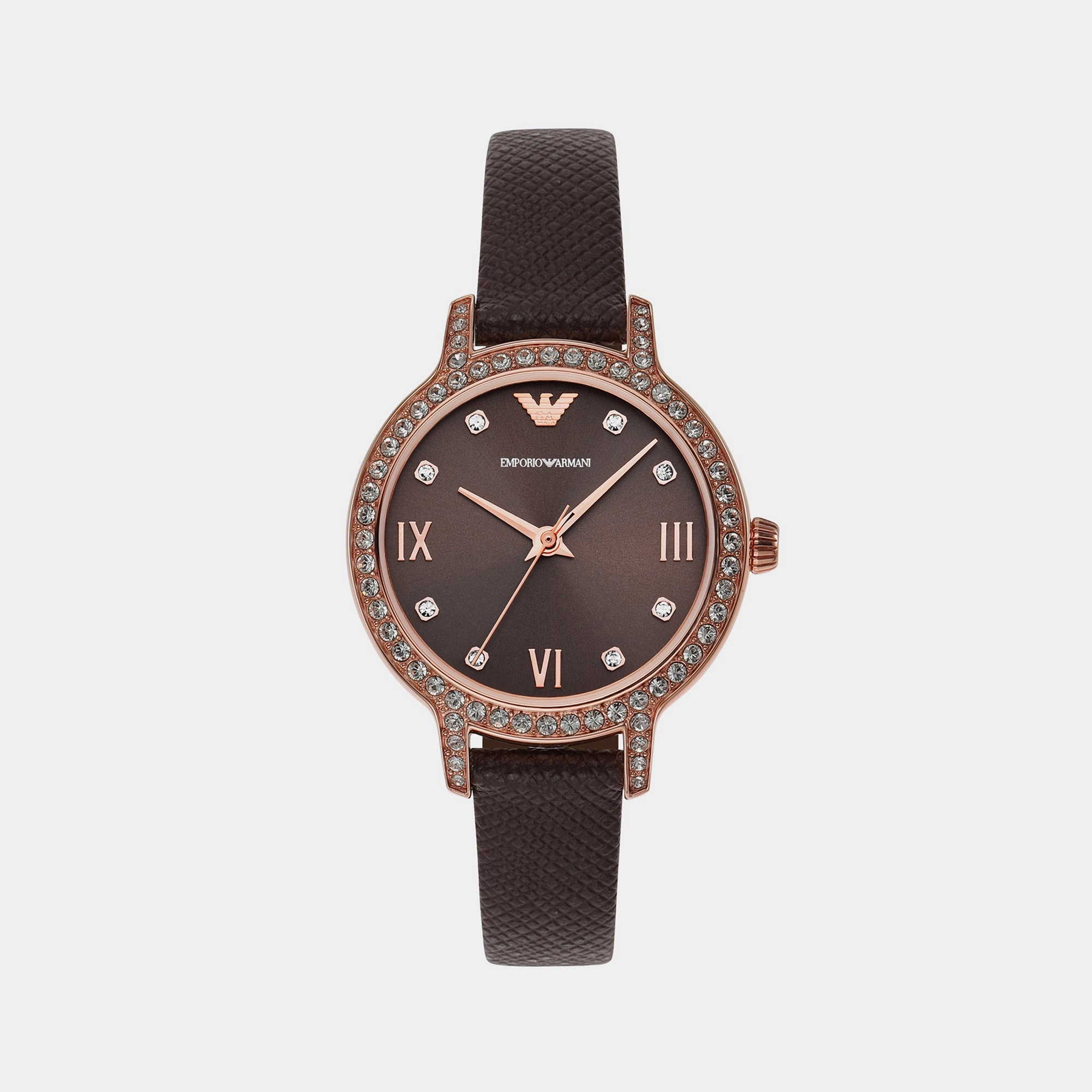 Women's Brown Analog Leather Watch AR11555