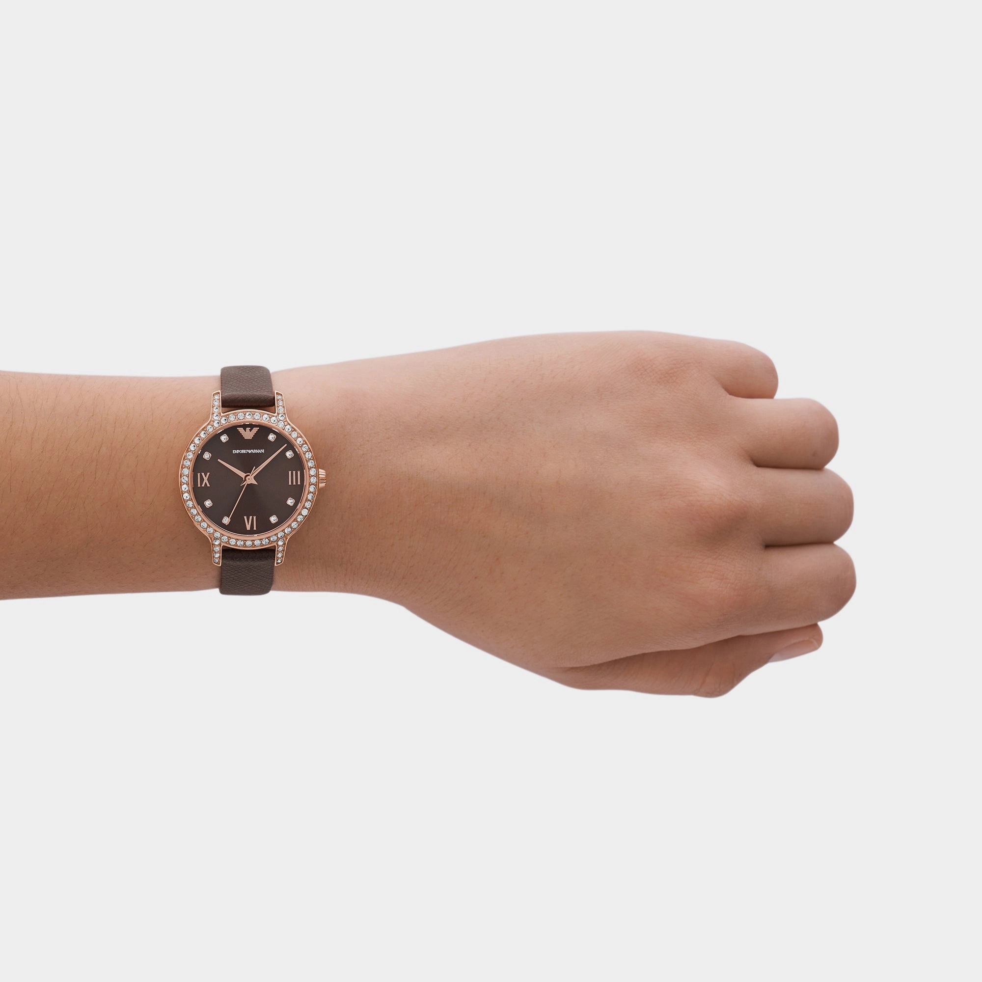 Women's Brown Analog Leather Watch AR11555