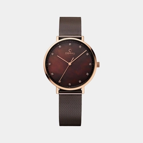 Women's Brown Analog Stainless Steel Watch V186LXVNMN