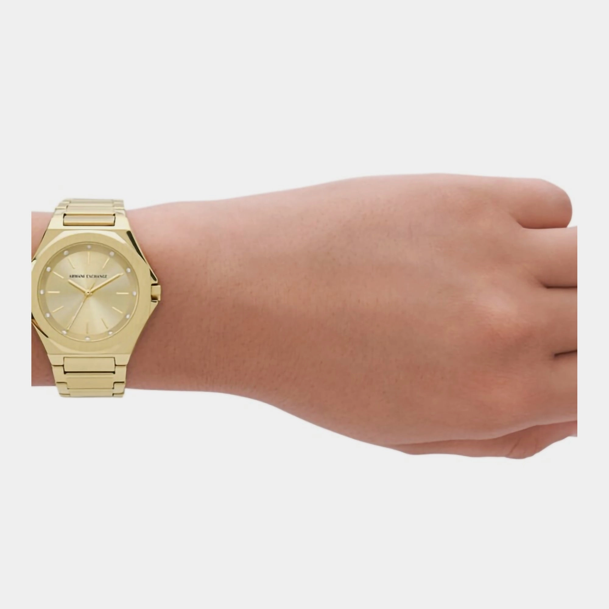 Women's Gold Analog Stainless Steel Watch AX4608