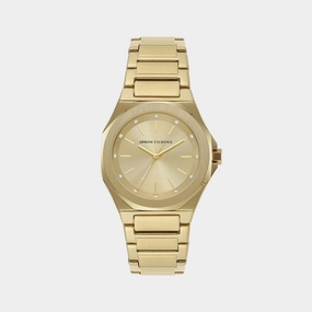 Women's Gold Analog Stainless Steel Watch AX4608