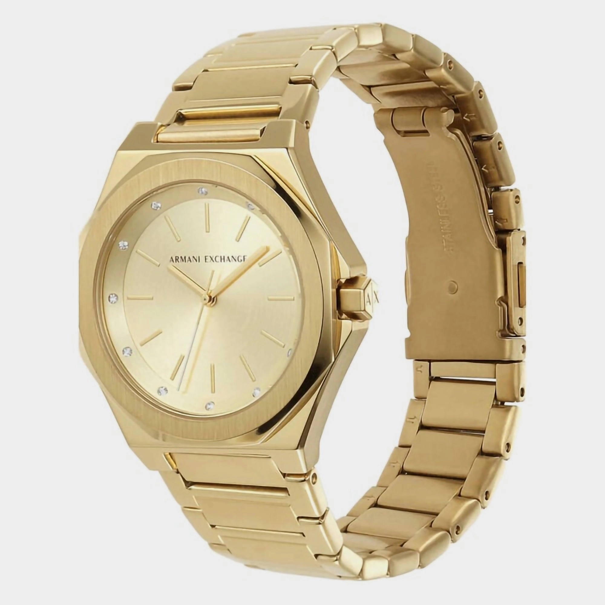 Women's Gold Analog Stainless Steel Watch AX4608