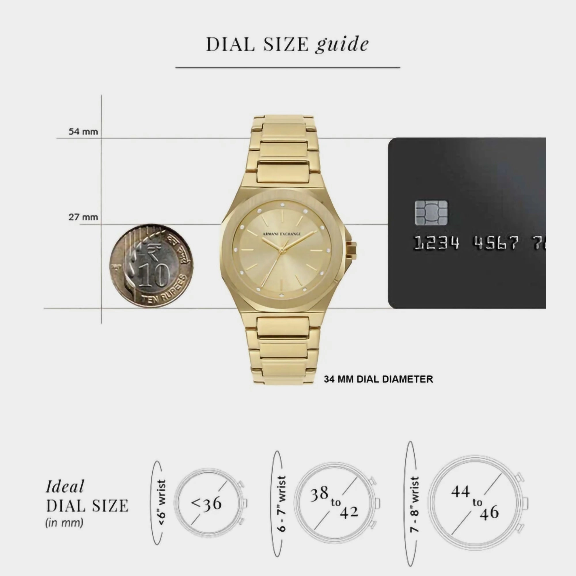 Women's Gold Analog Stainless Steel Watch AX4608