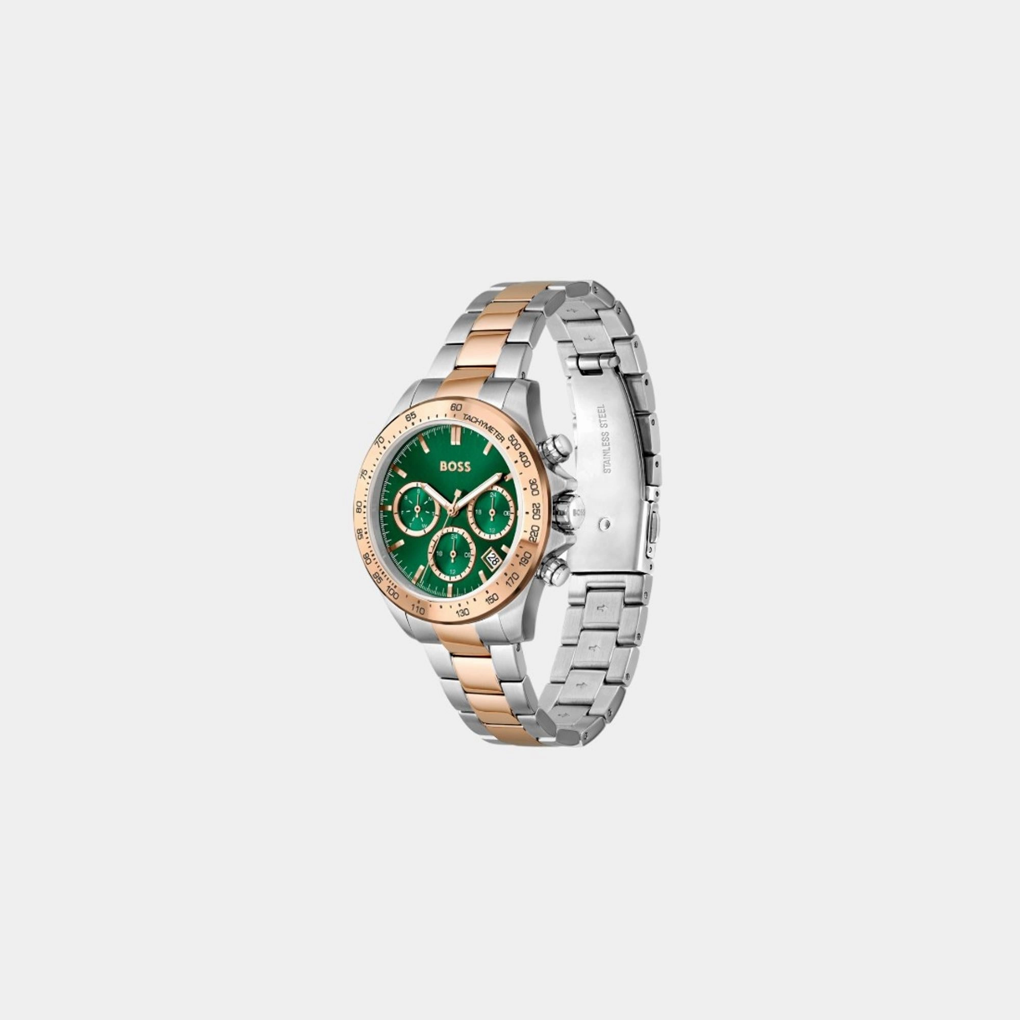 Women's Quartz Chronograph Green Dial Stainless Steel Watch 1502762
