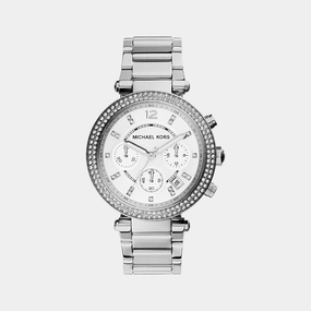 Women's Silver Stainless Steel Chronograph Watch MK5353