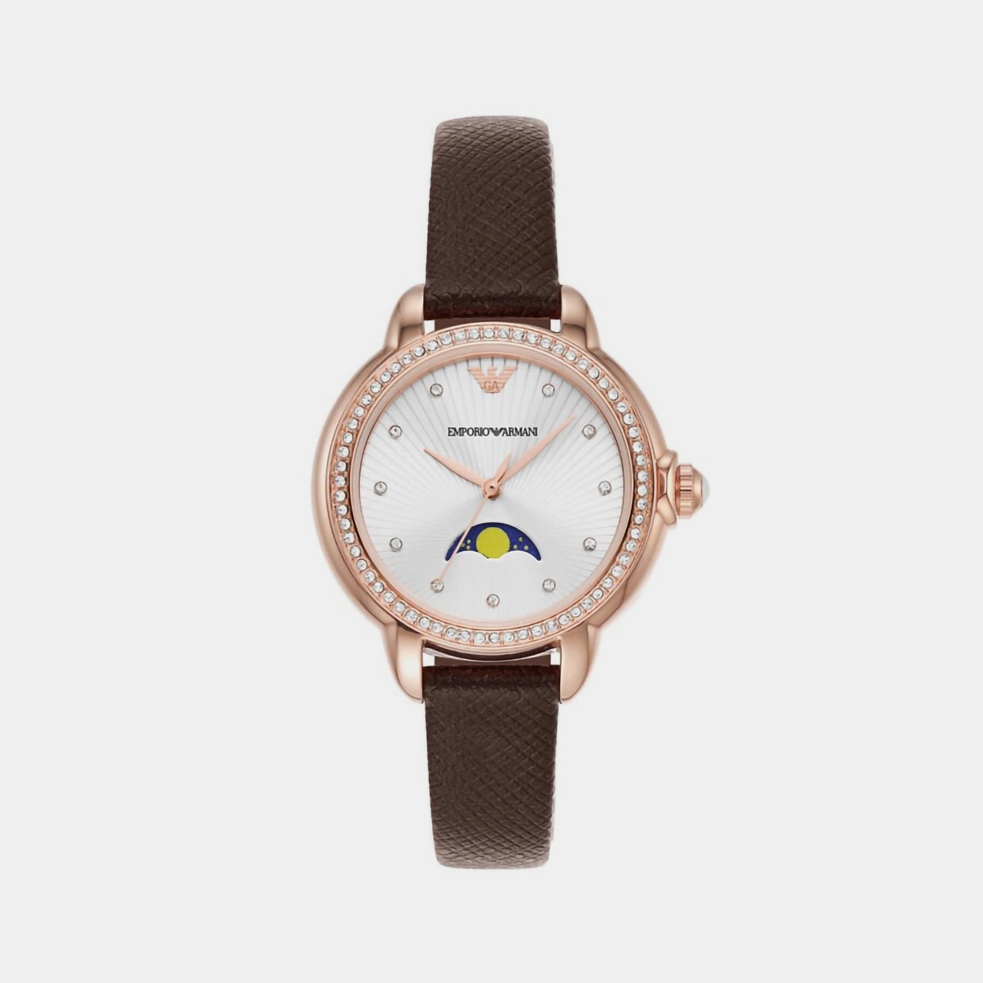 Women Silver Analog Leather Watch AR11568