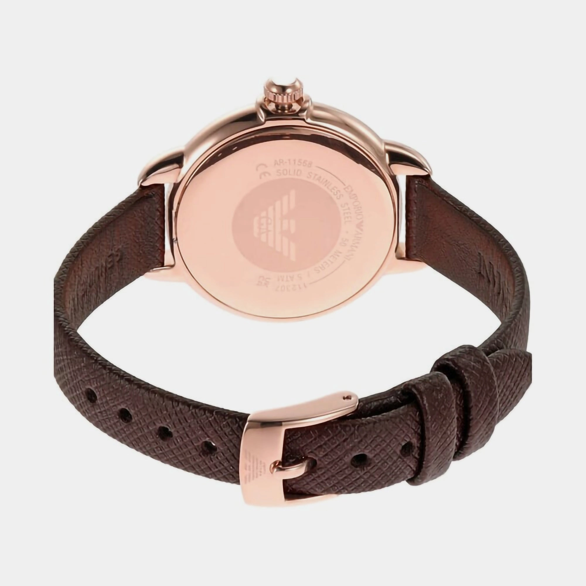 Women Silver Analog Leather Watch AR11568