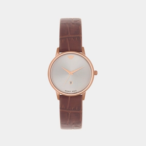 Women Silver Analog Leather Watch L1034E-L3303