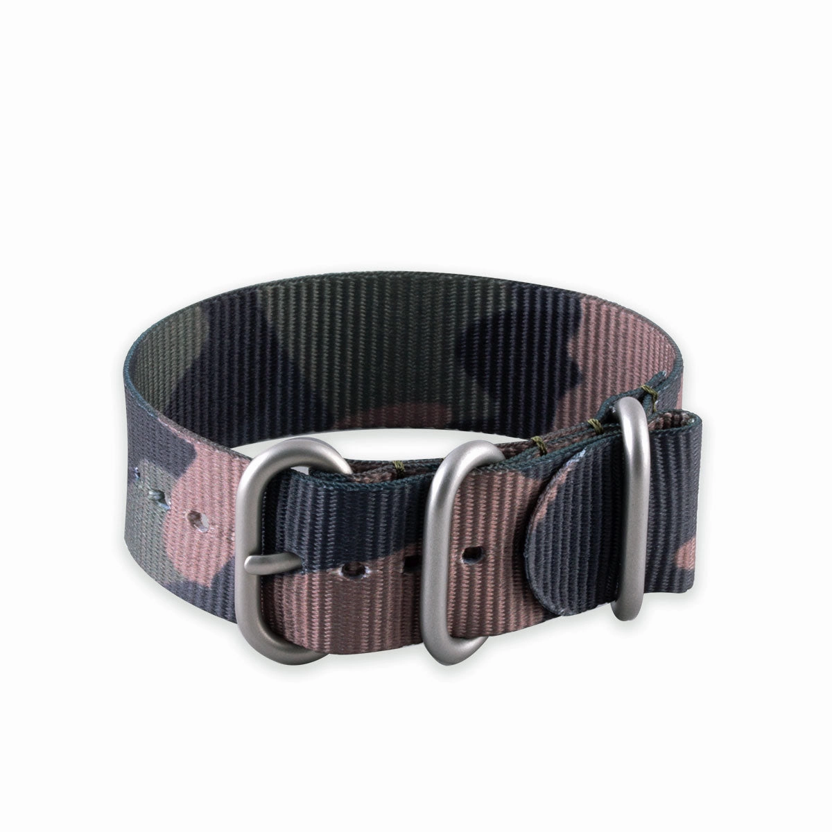 Zulu nato 3 rings watchstrap - Camo nylon / fabric (brown, brown/green, grey)