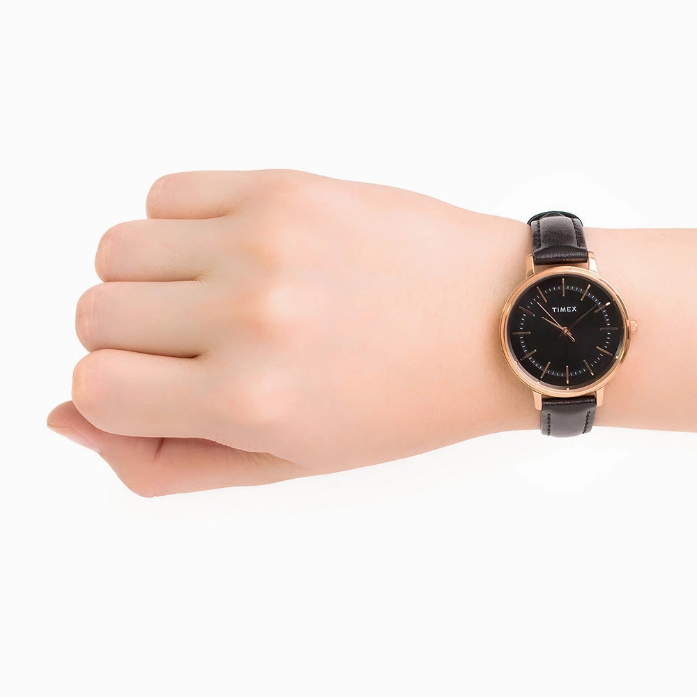 Zuri 3-Hand 34mm Leather Band